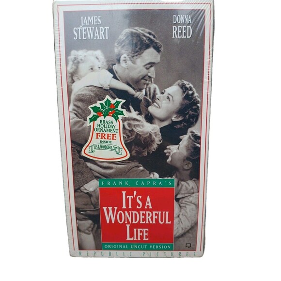 Its a Wonderful Life (1946) (VHS, 1993, Original Uncut Version) BRASS ORNAMENT - Picture 1 of 5